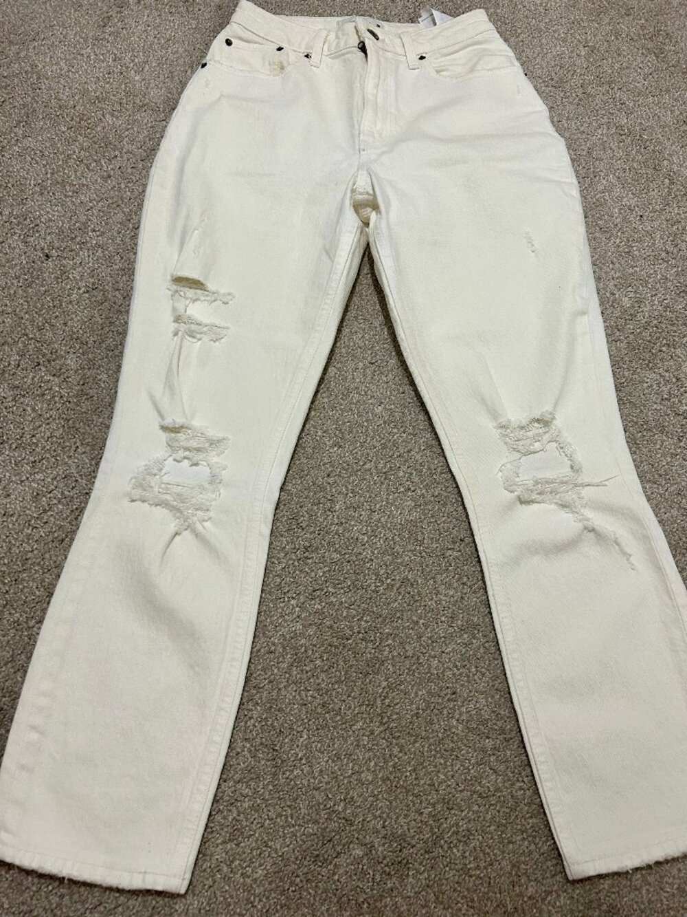 A&F White Curve Love Mom Jeans